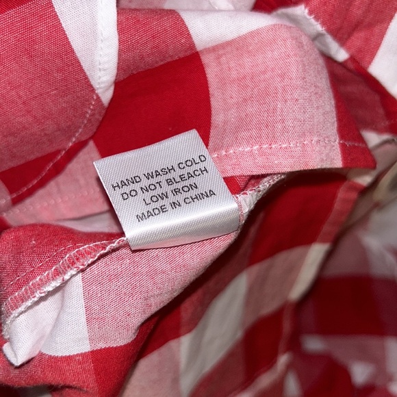 NWT Avara Brandy Red Gingham Checked Ruffle Button Back Crop Top - L - Picture 14 of 15